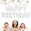 Pikkukuva 4 / 4: Valkoinen Happy Birthday -ilmapallobanneri nauhalla ja pillillä, 16 tuuman mylar-folioilmapallot, syntymäpäiväbanneri, ilmapalloviiri, uudelleenkäytettävä, ympäristöystävällinen materiaali