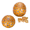 Miniatyrbillede 3 af 7: Faberge stil Kejserligt kronings æg Smykkeskrin med vogn 19 cm gul yellow 19 cm