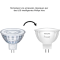 Miniatyrbild 3 av 6: Ansluten glödlampa - PHILIPS HUE - MR16 - Vitt och färgat ljus - Bluetooth-kompatibel - Fungerar med app och röst