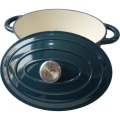 Miniatyrbild 1 av 2: BAUMALU gryta 30 cm - Oval form - Blågrön