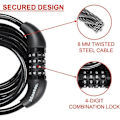 Miniatyrbild 3 av 4: Cykellås - MASTER LOCK - 8221EURDPRO - 1,8 m tvinnad kabel - Programmerbar kombination