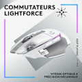 Miniatyrbild 2 av 6: Logitech - G502 X Plus Lightspeed Mouse Gaming RVB Wireless - LightFor Hybrid -knappar, Gaming Hero 25K - White Sensor