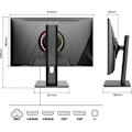 Miniatyrbild 2 av 5: Spelskärm - JAPANNEXT - 27 WQHD - 165Hz - DP 1.4 - HDMI 2.0 - Ergonomiskt stativ