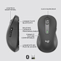 Miniatyrbild 6 av 6: Logitech Signature M650 L trådlös mus - vänster - för stora händer, tyst, Bluetooth, programmerbara knappar - grafit