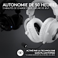 Miniatyrbild 3 av 6: Logitech G PRO X 2 LIGHTSPEED PC-headset Bluetooth-headset, löstagbar headsetmikrofon - Vit