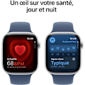 Miniatyrbild 5 av 6: Apple Watch Series 10 GPS - 46 mm - Silver aluminiumfodral - Denim sportband - S/M