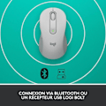 Miniatyrbild 5 av 6: Logitech Signature M650 trådlös mus - Tyst, Bluetooth, programmerbara knappar - Vit