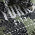 Miniatyrbild 3 av 4: Sängkläder - IDAG - JAVA - 2 personer - 240x220 cm - Bomull - New York-tryck - Grön