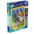 Miniatyrbild 4 av 4: CreArt Kids 18x24cm Katt och hans följeslagare fjärilen, Paint by numbers kit, Art Number, Ages 9, 25813, Ravensburger