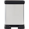 Miniatyrbild 1 av 6: Rektangulär papperskorg - DECO BIN - CURVER - 50L - Elegant design - 39 x 29 x 51 cm - Metallic grå
