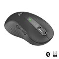 Miniatyrbild 1 av 6: Logitech Signature M650 L trådlös mus - vänster - för stora händer, tyst, Bluetooth, programmerbara knappar - grafit