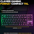 Miniatyrbild 6 av 6: Speltangentbord - The G-Lab - KEYZ PLATI. TKL - TKL Format - Mekanisk (röd switch) - Låg profil - RGB - Svart