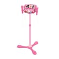 Barbie-mikrofon på justerbart ljusstativ med högtalare, 2 mikrofoner och sångeffekter, Bluetooth-högtalare