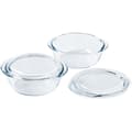 Set med 2 grytor - PYREX - Glas - Rund - 1 L