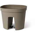 Miniatyrbild 4 av 5: Balustradkruka - GARDEN ID Smile - Taupe 30 cm - Anpassar sig till alla balustrader - Vattenreserv - återvunnet och 100 % återvinningsbart