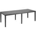 Queen utomhusmatbord med rottingeffekt - Antracit - 220 x 90 x 72 cm