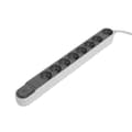 Miniatyrbild 1 av 2: CHACON Power strip block med blixtskydd med switch 8 uttag 16A 1,5m grå