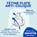 Miniatyrbild 4 av 4: Uppsättning av 3 Dodie Anti -Color Biberons Sensation+ - Glass - 270 ml - 0-6 månader - Flat Pacifier - Depit 2