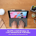 Miniatyrbild 3 av 6: LOGITECH - Bluetooth-tangentbordsfodral för iPad 10.2 (7:e generationen) Slim Folio iPad 10.2 (7:e, 8:e och 9:e generationen) - AZERTY - Grå