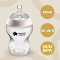 Miniatyrbild 3 av 6: Tommee Tippee - Paket med 6 Closer to Nature-flaskor - Anti-kolik ventilspene - 260ml - Fluorescerande flerfärgad