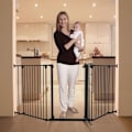 Miniatyrbild 4 av 6: Säkerhetsbarriär - DREAMBABY - NEWPORT - 3 paneler - 85,5-200 x 74 cm - Dubbelriktad - Svart