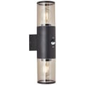 Miniatyrbild 1 av 4: Sergioro Outdoor Applique 2L med detektor, Depoli Black, 2x27 20W, glödlampa ingår inte