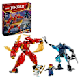 Miniatyrbild 1 av 6: LEGO 71808 NINJAGO Kais eldelementalrobot, ninjaleksak med anpassningsbar figur plus minifigurer av Kai och Zane