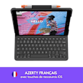 Miniatyrbild 2 av 6: LOGITECH - Bluetooth-tangentbordsfodral för iPad 10.2 (7:e generationen) Slim Folio iPad 10.2 (7:e, 8:e och 9:e generationen) - AZERTY - Grå