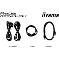 Miniatyrbild 5 av 5: PC-skärm - IIYAMA - G2245HSU-B2 - 22,5 FHD - IPS - 100Hz - 1ms - HDMI/DP/USB HUB - Svart