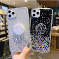Miniatyrbilde 2 av 4: iPhone 11 Pro Max Etui Kvinner Jenter Glitter Gnisten Bling Søte Etuier med Ring Stativ Myk Telefon Beskyttende Skall Telefondeksel for iPhone 11 Pro Max