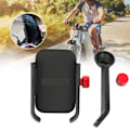 Miniatyrbild 4 av 4: Mobiltelefonhållare för elcykel, navigering, elscooter, fast stativ, tillbehör, svart/röd