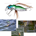Miniatyrbilde 3 av 4: 8 stk. Fluelures Livaktige Farger Insekter Harde Agner Treblekroker Sett Fiske Swimbaits Tilbehør