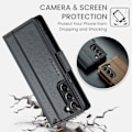 Miniatyrbild 4 av 9: S21, Fodral, Premium Läder, Skyddat CaseMe®, Svart Black