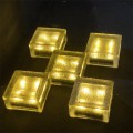 Miniatyrbild 3 av 5: Utomhussolljus Kristallglas Ice Brick Varm, Solar Brick Vertical stripes - warm yellow light