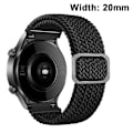 Miniatyrbild 1 av 5: 20mm Nylon Armband Kompatibel med Samsung Watch Snabbbyte Sportarmband Elastiskt Flätad Ersättningsarmband (Svart)