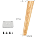 Miniatyrbild 4 av 5: 4-pack Ersättningsmöbelfötter, Möbelben, Träfärg i Ek för Stolar, Skåp och Soffor, med Skruvar och Filtglidskydd