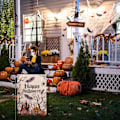 Miniatyrbilde 5 av 5: Spøkelses Glad Halloween Hageflagg, Burlap Skilt Liten Halloween Hageflagg Dekorasjoner Utendørs For Hjem Banner Flagg Landsted