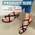 Miniatyrbilde 4 av 4: Dame Sandaler i Vevd Flat - Flettede Stropper, Strand Sandaler For Kvinner, Elegant Sommer