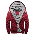 Miniatyrbilde 2 av 4: Menn Tykk Varm Fleecefôret Hoodie Glidelås Vinterjakke Genser Topp Rød Z red L