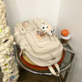 Miniatyrbild 6 av 9: Ryggsäck med stor kapacitet, reseryggsäck med multi fickor för vuxna tonåringar barn vit white