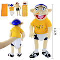 Miniatyrbilde 2 av 5: 60 cm Jeffy Hat Handdocka Jeffy Plyschdocka Rollspel Leksaksspel Fylld docka Julklapp till barn