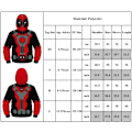 Miniatyrbillede 3 af 3: Superhelt Deadpool-kostume til børn, unisex drenge piger 3D All Over Superhero Print Zip Up Hoodie Jakke Rock Sweatshirt XS