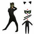 Cosplay Cat Noir Børne Bodysuit Sort Kat Halloween Sæt W XL