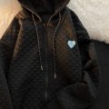 Miniatyrbild 2 av 5: ode Retro Dam Hoodie Streetwear Waffle Sweatshirt Dam Z Black M