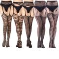 Miniatyrbilde 1 av 4: 5-pakning netstrømper med høy midje Tights lårhøy combination 1