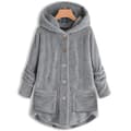 Naisten Teddy-karhutakki hupulla Solid Gray y Gray S