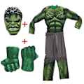 Miniatyrbild 1 av 4: 2023 Barn Grön Giant Hero uscle Halloween Kostymer Fancy Pojkar Superhjältar Karneval Cosplay Kläder ask Barn Julklappar mask y mask M