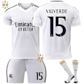 Miniatyrbillede 1 af 2: 24-25 Real Madrid Valverde 15 Hjemme Fodboldtrøje Ny Sæson Seneste Voksen Børnetrøje Fodbold 2 Adult XL（180-185cm）