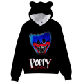 Miniatyrbilde 1 av 2: Poppy Playtime Huggy Wuggys Barn Kattøre Hoodie Treningsdress Topper D 160cm