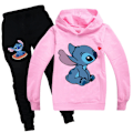 Pikkukuva 1 / 3: Lilo ja Stitch Lapset Pojat Huppari Jogger Housut 2 kpl Vaatteet W Pink V Pink 150cm